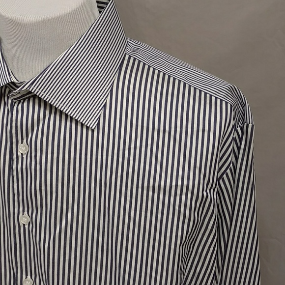 Thomas Pink Dress Shirt Blue Collection Cotton 18 - Picture 2 of 8